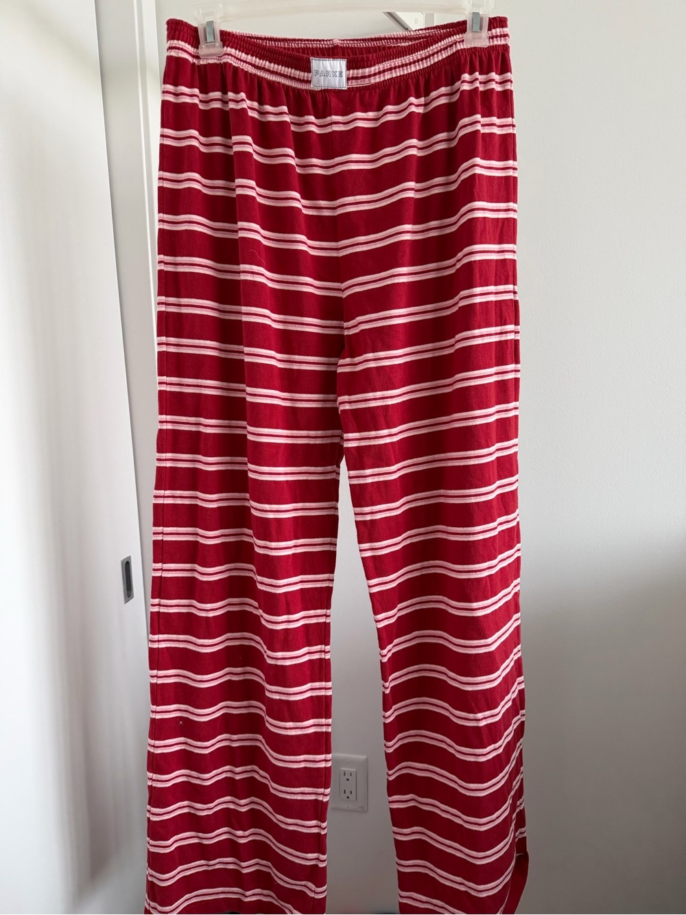 Parke Red and Pink Striped Boxer Pants Size Large